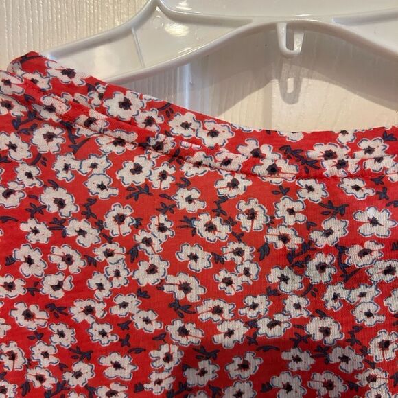 NWT Lucky Brand Floral Print Scoop Neck Stretch Knit Cotton Blend Tee M - Picture 9 of 12